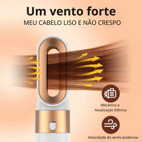 Modelador de Cabelo Profissional 5 em 1 – Escova de Ar Quente 1000W para Secar, Alisar e Modelar com Baixo Ruído