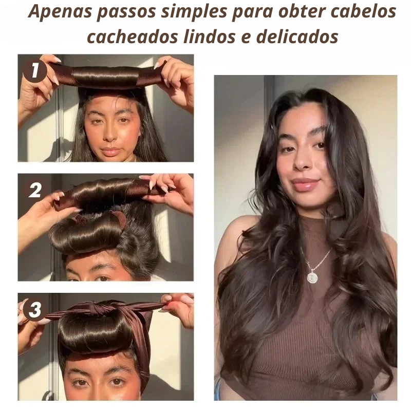 Modelador de Cabelo sem Calor – Faixa com Bobes Flexíveis para Cachos definidos e Práticos