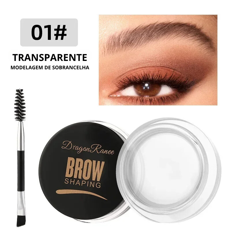 Creme de Sobrancelha Fosco 3D - Gel Natural à Prova d'Água e Longa Duração