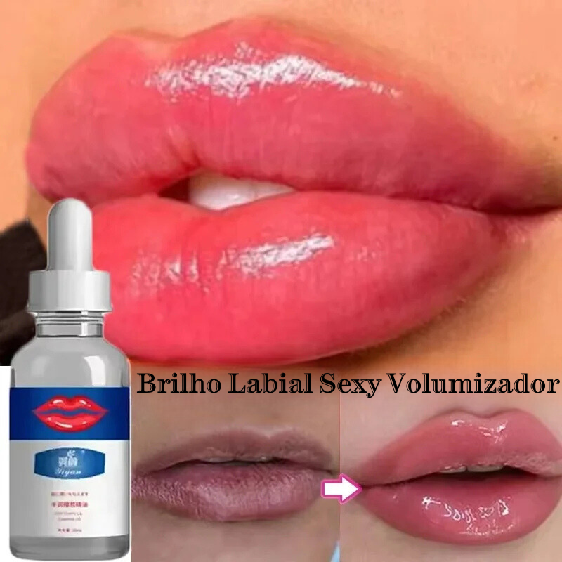 Sérum Volumizador de Lábios - Brilho, Hidratação e Redução de Linhas Finas para Lábios Mais Cheios e Sensuais