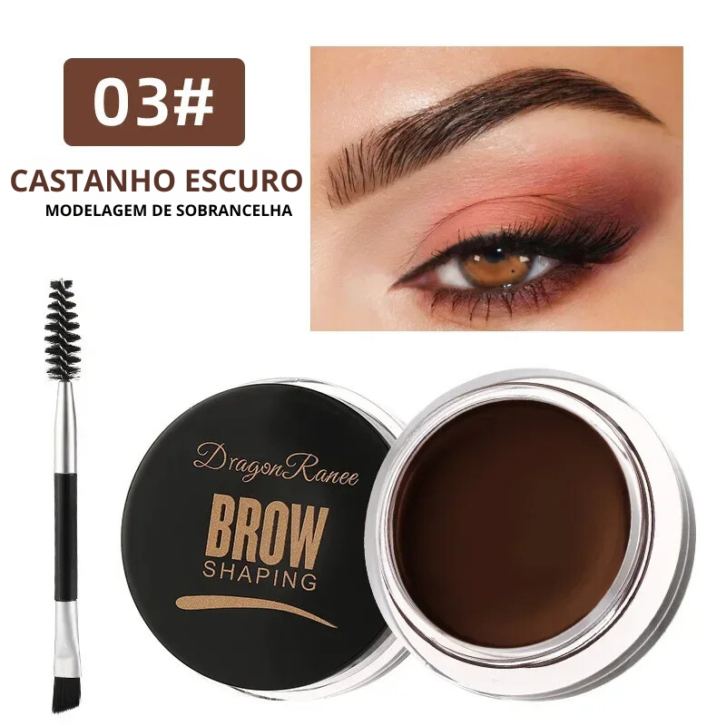 Creme de Sobrancelha Fosco 3D - Gel Natural à Prova d'Água e Longa Duração