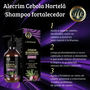 Shampoo para Crescimento Rápido - Regenerador com Alecrim e Cebola, Antiqueda e Eficaz em 7 Dias