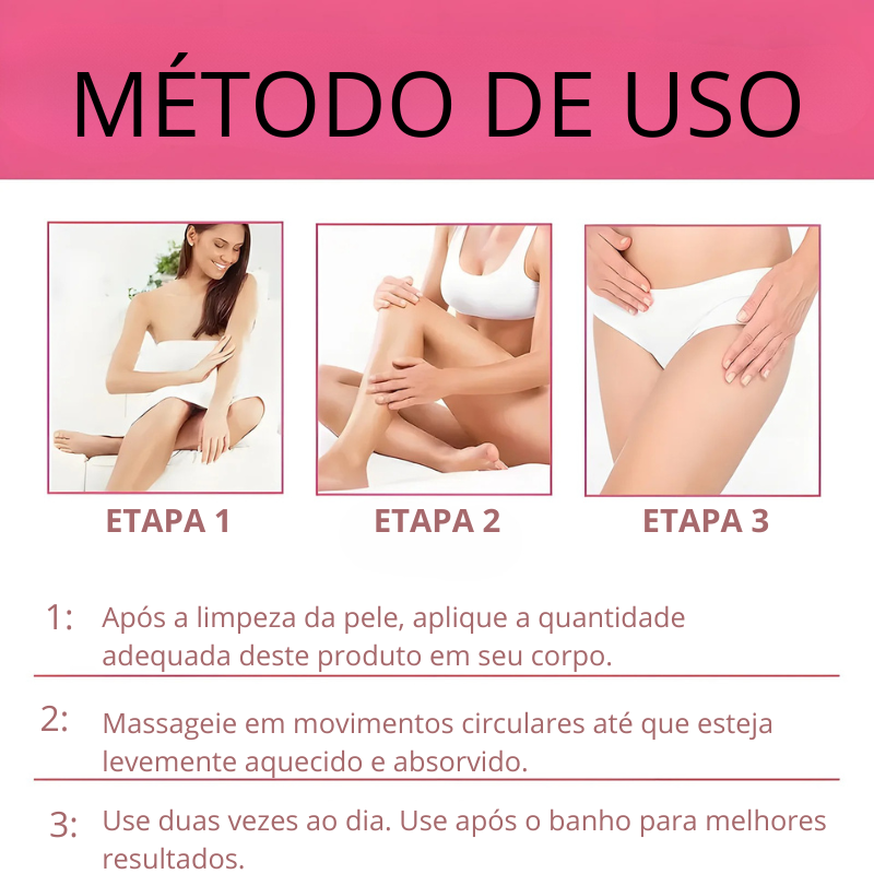 Creme Firmador para Coxas Internas – Massagem Corporal, Elasticidade da Pele, Braços, Pernas, Glúteos, Hidratante Corporal